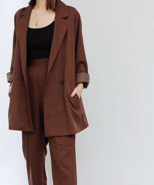 COLONY 2139（コロニートゥーワンスリーナイン）の「【WEB・一部店舗限定】ウールライクセンタープレスパンツ＆ジャケット/セットアップ（セットアップ・レディース・ブラック/ブラウン/グレイッシュベージュ・MEDIUM/LARGE）」の20枚目の写真