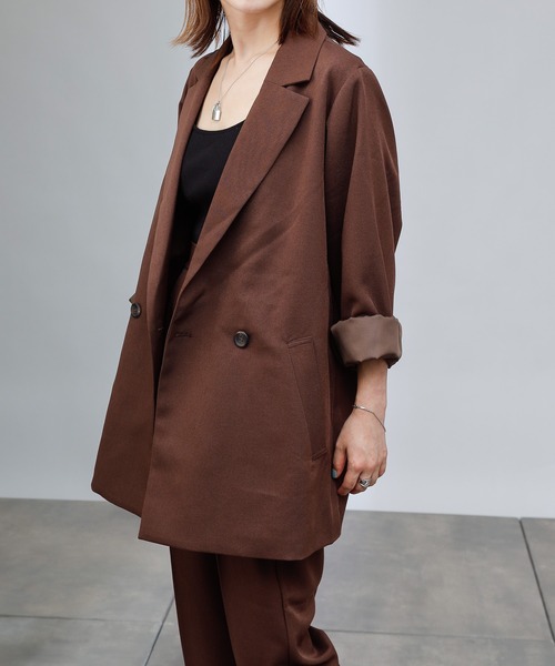 COLONY 2139（コロニートゥーワンスリーナイン）の「【WEB・一部店舗限定】ウールライクセンタープレスパンツ＆ジャケット/セットアップ（セットアップ・レディース・ブラック/ブラウン/グレイッシュベージュ・MEDIUM/LARGE）」の21枚目の写真