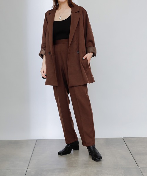 COLONY 2139（コロニートゥーワンスリーナイン）の「【WEB・一部店舗限定】ウールライクセンタープレスパンツ＆ジャケット/セットアップ（セットアップ・レディース・ブラック/ブラウン/グレイッシュベージュ・MEDIUM/LARGE）」の14枚目の写真