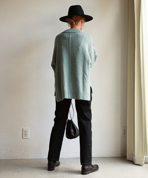 feepur（フェピュール）の「《ウォッシャブル》バックステッチモックネックニット（ニット/セーター・レディース・ブルー/ベージュ/オフホワイト/ブラック・MEDIUM）」の8枚目の写真