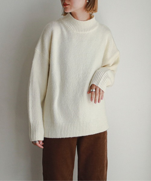 feepur（フェピュール）の「《ウォッシャブル》バックステッチモックネックニット（ニット/セーター・レディース・ブルー/ベージュ/オフホワイト/ブラック・MEDIUM）」の16枚目の写真