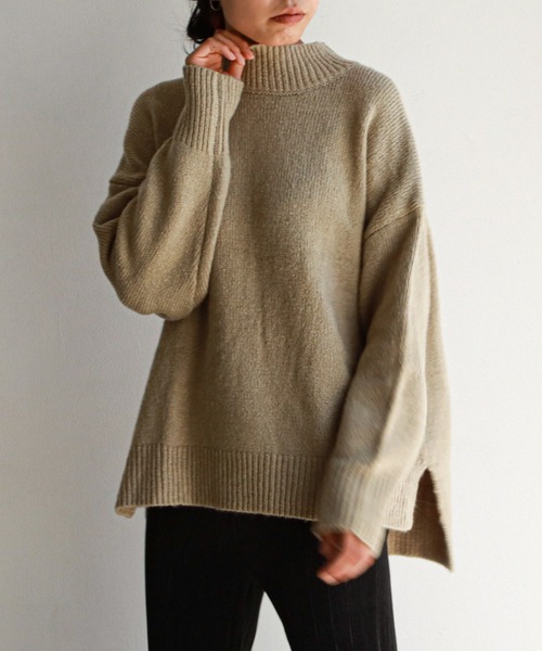 feepur（フェピュール）の「《ウォッシャブル》バックステッチモックネックニット（ニット/セーター・レディース・ブルー/ベージュ/オフホワイト/ブラック・MEDIUM）」の22枚目の写真