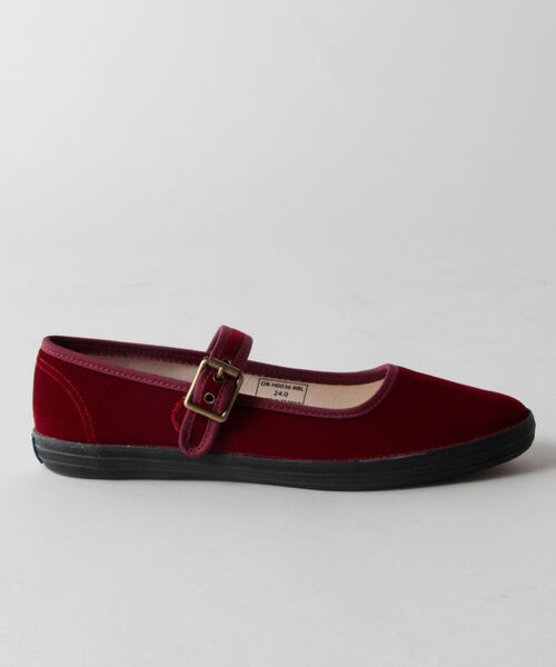ORCIVAL(オーシバル)の「【ORCIVAL/オーシバル】ベルベットストラップシューズ(バレエシューズ・レディース・ブラック/レッド・24/23)」の4枚目の写真
