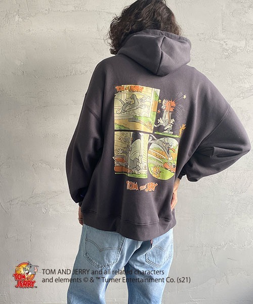 B ONE SOUL（ビーワンソウル）の「【WEB限定】[SEQUENCE BY B-ONE-SOUL/シークエンス] トムとジェリー コミックプリントプルオーバーパーカー（パーカー・レディース・チャコールグレー/パープル/オートミール・M/L/XL）」の20枚目の写真