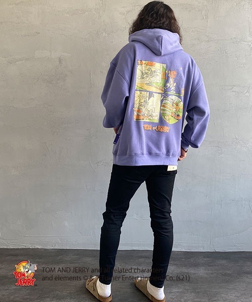 B ONE SOUL（ビーワンソウル）の「【WEB限定】[SEQUENCE BY B-ONE-SOUL/シークエンス] トムとジェリー コミックプリントプルオーバーパーカー（パーカー・レディース・チャコールグレー/パープル/オートミール・M/L/XL）」の18枚目の写真