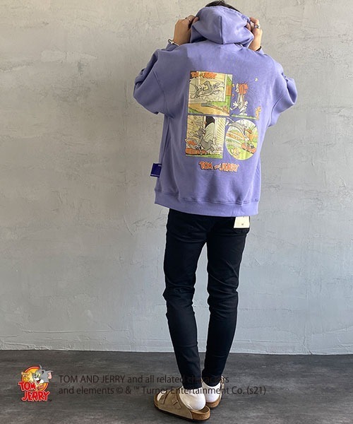 B ONE SOUL（ビーワンソウル）の「【WEB限定】[SEQUENCE BY B-ONE-SOUL/シークエンス] トムとジェリー コミックプリントプルオーバーパーカー（パーカー・レディース・チャコールグレー/パープル/オートミール・M/L/XL）」の10枚目の写真