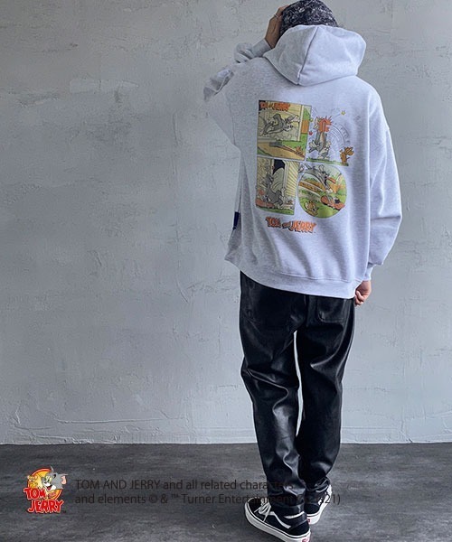 B ONE SOUL（ビーワンソウル）の「【WEB限定】[SEQUENCE BY B-ONE-SOUL/シークエンス] トムとジェリー コミックプリントプルオーバーパーカー（パーカー・レディース・チャコールグレー/パープル/オートミール・M/L/XL）」の15枚目の写真