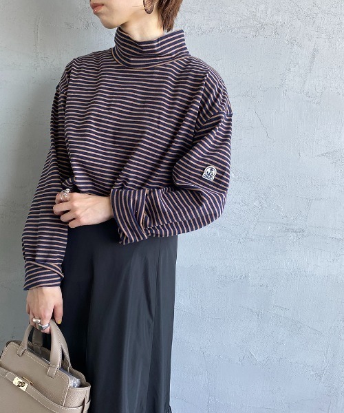 FIDELITY（フィデリティ）の「[FIDELITY/フィデリティ] 別注 モックネック ワイドシルエットTシャツ（Tシャツ/カットソー・レディース・ベージュ/オフホワイト/ホワイト系/ホワイト系1/ネイビー系/ネイビー系1・S/M/L）」の6枚目の写真