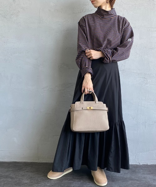 FIDELITY（フィデリティ）の「[FIDELITY/フィデリティ] 別注 モックネック ワイドシルエットTシャツ（Tシャツ/カットソー・レディース・ベージュ/オフホワイト/ホワイト系/ホワイト系1/ネイビー系/ネイビー系1・S/M/L）」の14枚目の写真