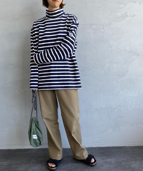 FIDELITY（フィデリティ）の「[FIDELITY/フィデリティ] 別注 モックネック ワイドシルエットTシャツ（Tシャツ/カットソー・レディース・ベージュ/オフホワイト/ホワイト系/ホワイト系1/ネイビー系/ネイビー系1・S/M/L）」の13枚目の写真