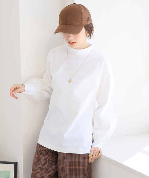 SLOBE IENA（スローブイエナ）の「【HYGGE/ヒュッゲ】パフスリーブトップス【洗濯機洗い可】◆（Tシャツ/カットソー・レディース・ホワイト/ブラック・FREE）」の2枚目の写真