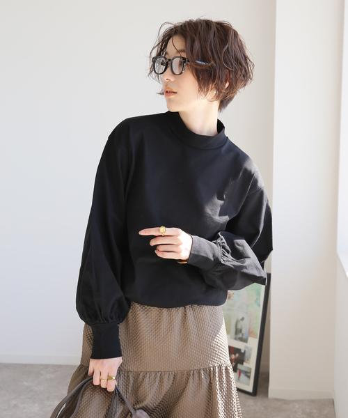 SLOBE IENA（スローブイエナ）の「【HYGGE/ヒュッゲ】パフスリーブトップス【洗濯機洗い可】◆（Tシャツ/カットソー・レディース・ホワイト/ブラック・FREE）」の5枚目の写真