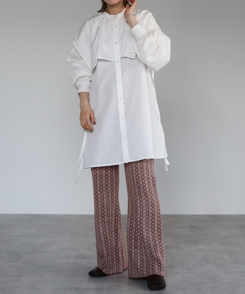 4youstory（フォーユーストーリー）の「ジャガードニットソフトフレアパンツ（その他パンツ・レディース・ブラック/ベージュ/オレンジ・FREE）」の3枚目の写真