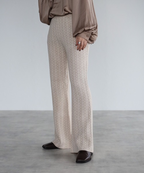 4youstory（フォーユーストーリー）の「ジャガードニットソフトフレアパンツ（その他パンツ・レディース・ブラック/ベージュ/オレンジ・FREE）」の19枚目の写真