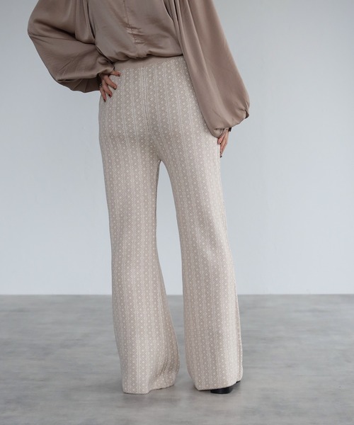 4youstory（フォーユーストーリー）の「ジャガードニットソフトフレアパンツ（その他パンツ・レディース・ブラック/ベージュ/オレンジ・FREE）」の16枚目の写真