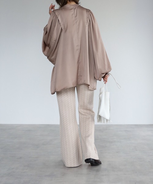 4youstory（フォーユーストーリー）の「ジャガードニットソフトフレアパンツ（その他パンツ・レディース・ブラック/ベージュ/オレンジ・FREE）」の14枚目の写真