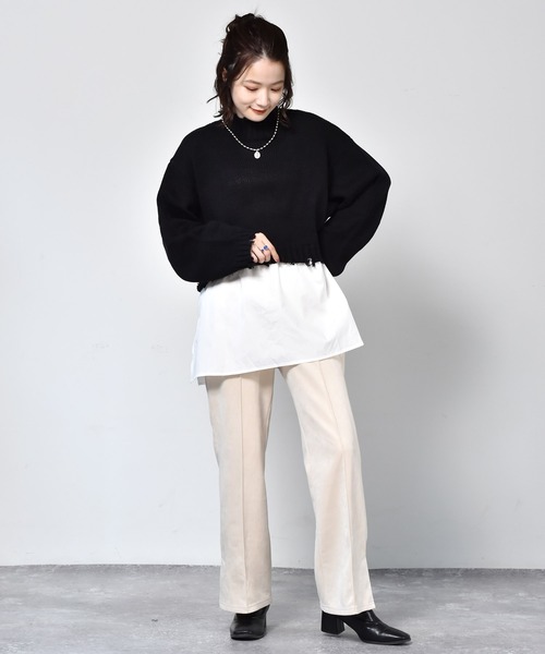 RETRO GIRL（レトロガール）の「ダメージドッキングニット（ニット/セーター・レディース・レッド/ダークグリーン/ライトグレー/ブラック・FREE）」の15枚目の写真