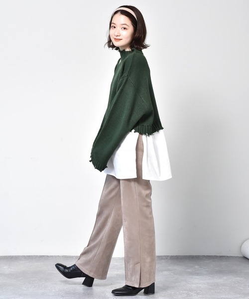 RETRO GIRL（レトロガール）の「ダメージドッキングニット（ニット/セーター・レディース・レッド/ダークグリーン/ライトグレー/ブラック・FREE）」の13枚目の写真