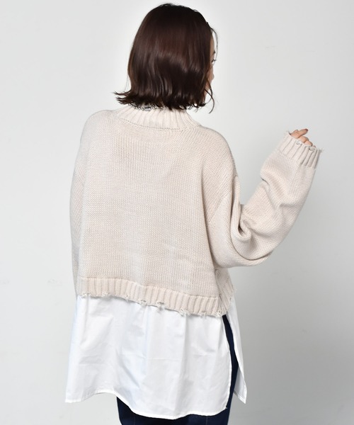 RETRO GIRL（レトロガール）の「ダメージドッキングニット（ニット/セーター・レディース・レッド/ダークグリーン/ライトグレー/ブラック・FREE）」の21枚目の写真