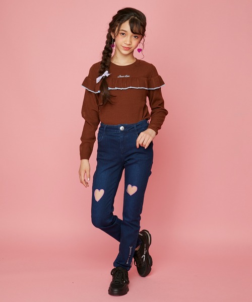 JENNI love(ジェニィラブ)の「ウォッシャブルフリルニット(ニット/セーター・キッズ・ブラウン/ブラック/ラベンダー・130cm/140cm/150cm/160cm)」の18枚目の写真