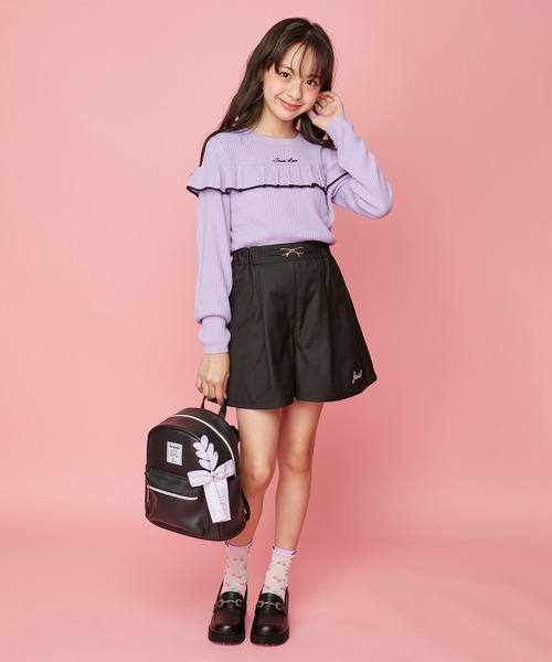 JENNI love(ジェニィラブ)の「ウォッシャブルフリルニット(ニット/セーター・キッズ・ブラウン/ブラック/ラベンダー・130cm/140cm/150cm/160cm)」の10枚目の写真