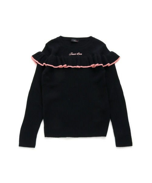 JENNI love(ジェニィラブ)の「ウォッシャブルフリルニット(ニット/セーター・キッズ・ブラウン/ブラック/ラベンダー・130cm/140cm/150cm/160cm)」の8枚目の写真