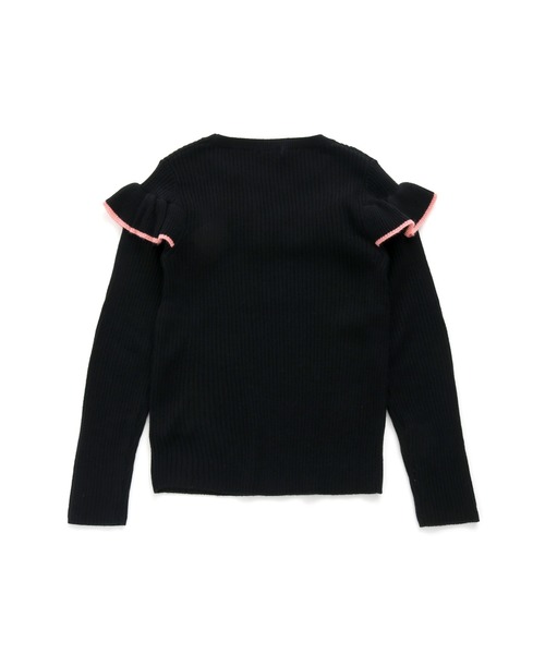 JENNI love(ジェニィラブ)の「ウォッシャブルフリルニット(ニット/セーター・キッズ・ブラウン/ブラック/ラベンダー・130cm/140cm/150cm/160cm)」の4枚目の写真