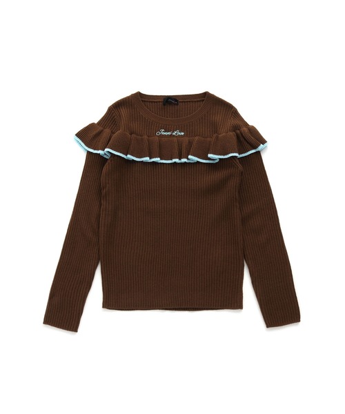 JENNI love(ジェニィラブ)の「ウォッシャブルフリルニット(ニット/セーター・キッズ・ブラウン/ブラック/ラベンダー・130cm/140cm/150cm/160cm)」の16枚目の写真