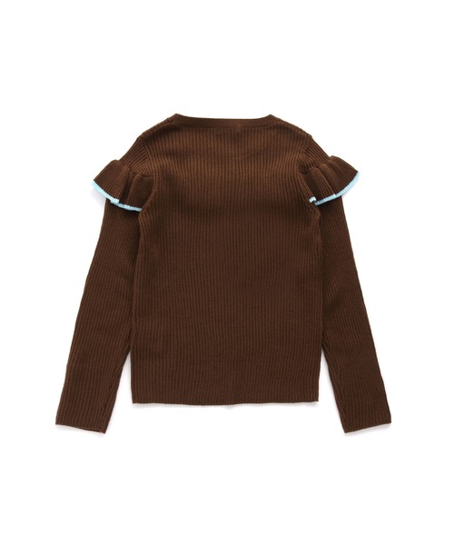 JENNI love(ジェニィラブ)の「ウォッシャブルフリルニット(ニット/セーター・キッズ・ブラウン/ブラック/ラベンダー・130cm/140cm/150cm/160cm)」の15枚目の写真