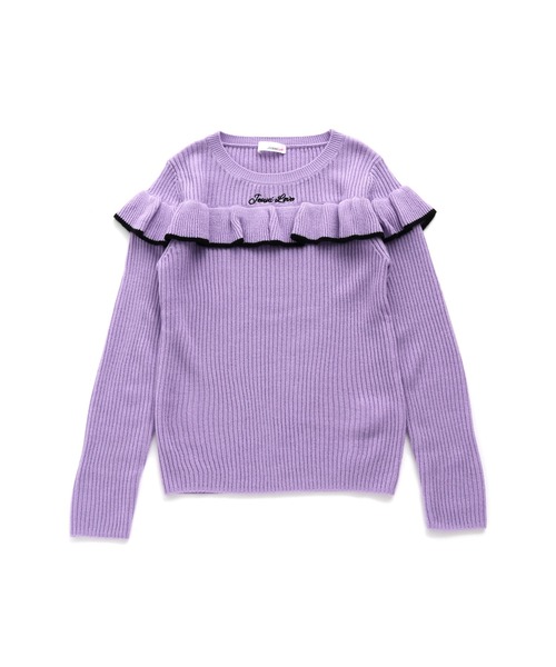 JENNI love(ジェニィラブ)の「ウォッシャブルフリルニット(ニット/セーター・キッズ・ブラウン/ブラック/ラベンダー・130cm/140cm/150cm/160cm)」の19枚目の写真