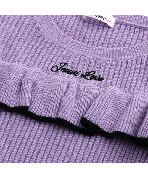 JENNI love(ジェニィラブ)の「ウォッシャブルフリルニット(ニット/セーター・キッズ・ブラウン/ブラック/ラベンダー・130cm/140cm/150cm/160cm)」の7枚目の写真