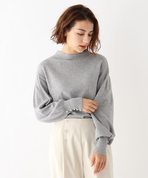 index(インデックス)の「◆【エマール検証済み】イタリア糸カフスボタンニット【WEB限定カラー・サイズ】(ニット/セーター・レディース・ライトグレー/ブラック/ブラウン系その他/ベビーピンク/グレー系4/ブルー・40/38/36/42)」の4枚目の写真