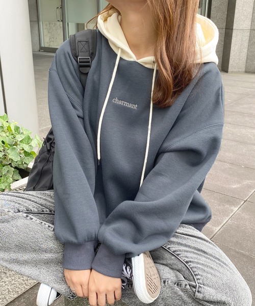 apres jour（アプレジュール）の「配色フードパーカー【ZOZOTOWN限定アイテム】（パーカー・レディース・アイボリー/ラベンダー/ダークブルー/ダークグリーン・フリー/X-LARGE）」の4枚目の写真