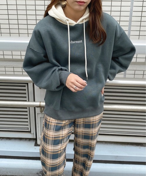 apres jour（アプレジュール）の「配色フードパーカー【ZOZOTOWN限定アイテム】（パーカー・レディース・アイボリー/ラベンダー/ダークブルー/ダークグリーン・フリー/X-LARGE）」の14枚目の写真