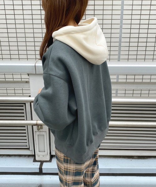 apres jour（アプレジュール）の「配色フードパーカー【ZOZOTOWN限定アイテム】（パーカー・レディース・アイボリー/ラベンダー/ダークブルー/ダークグリーン・フリー/X-LARGE）」の18枚目の写真
