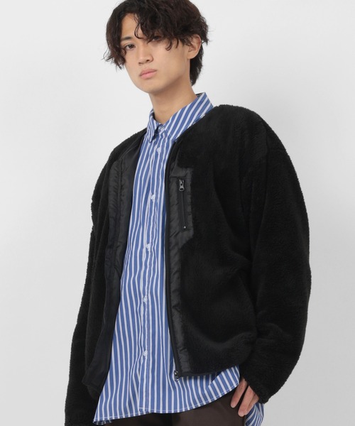 make a ray!（メイク ア レイ！）の「シェルパフリース ジップアップ カーディガン/ジップアップ ジャケット（ブルゾン・メンズ・ブラック/ベージュ/グレー/アイボリー・M/L/XL）」の22枚目の写真