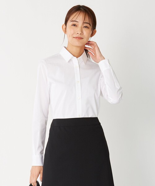 J.PRESS(ジェイプレス)の「【洗える・抗菌防臭】100/2 コンパクトブロード ブラウス(シャツ/ブラウス・レディース・ホワイト系・11/13/7/9)」の2枚目の写真