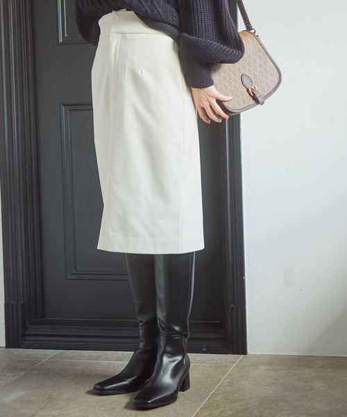 VIS（ビス）の「【HOT BEAUTY STRETCH】暖かく動きやすいタイトスカート（スカート・レディース・ブラック/オフホワイト/サックスブルー/ライトグレー・M/S）」の10枚目の写真