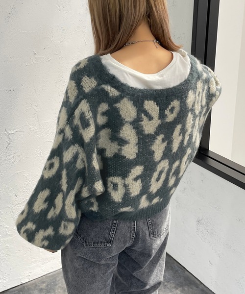 apres jour mignon（アプレジュールミニョン）の「起毛柄ショートカーディガン【ZOZOTOWN限定アイテム】（カーディガン/ボレロ・レディース・グレイッシュベージュ/その他/アイボリー/ダークブルー・フリー/X-LARGE）」の20枚目の写真