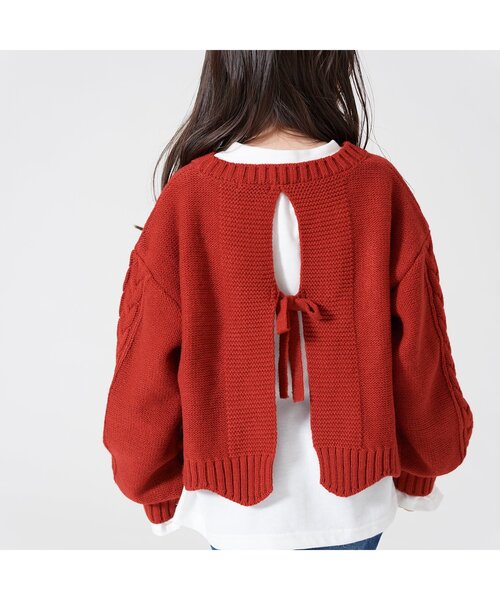 BREEZE（ブリーズ）の「2Pニットセット（ニット/セーター・キッズ・レッド/アイボリー・90/120/140/100）」の7枚目の写真