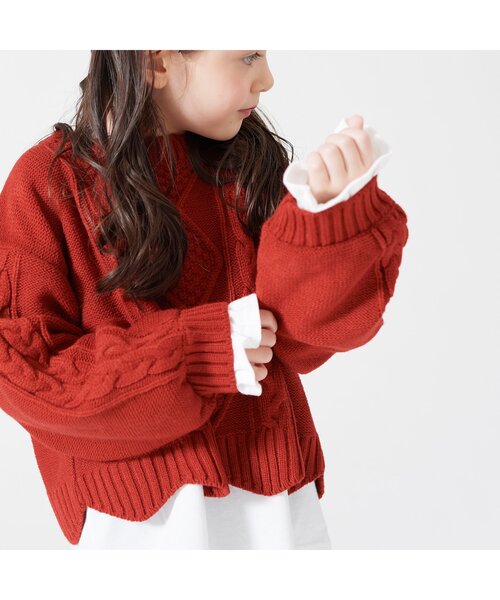 BREEZE（ブリーズ）の「2Pニットセット（ニット/セーター・キッズ・レッド/アイボリー・90/120/140/100）」の8枚目の写真