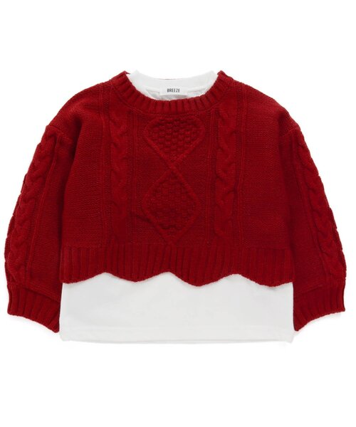BREEZE（ブリーズ）の「2Pニットセット（ニット/セーター・キッズ・レッド/アイボリー・90/120/140/100）」の20枚目の写真