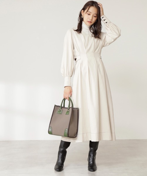 N.（N. Natural Beauty Basic）（エヌエヌナチュラルビューティーベーシック）の「◆バイカラースクエアトートバッグ（トートバッグ・レディース・グレー系その他/ブラウン系その他・ﾌﾘ-）」の3枚目の写真