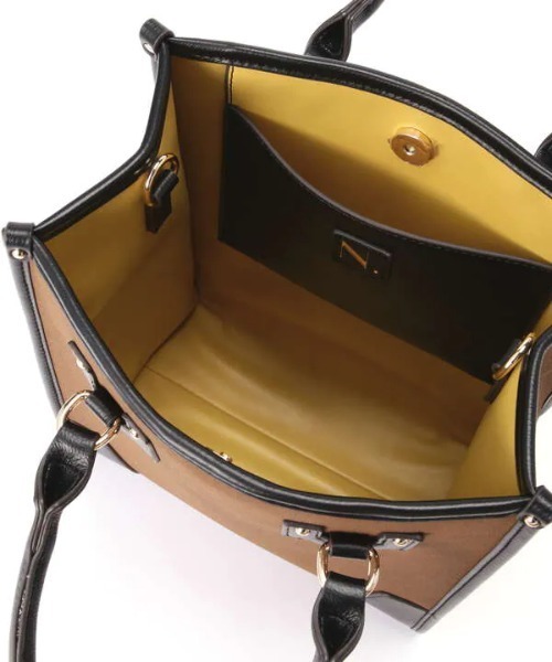 N.（N. Natural Beauty Basic）（エヌエヌナチュラルビューティーベーシック）の「◆バイカラースクエアトートバッグ（トートバッグ・レディース・グレー系その他/ブラウン系その他・ﾌﾘ-）」の7枚目の写真