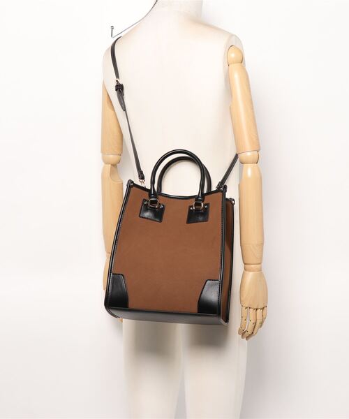 N.（N. Natural Beauty Basic）（エヌエヌナチュラルビューティーベーシック）の「◆バイカラースクエアトートバッグ（トートバッグ・レディース・グレー系その他/ブラウン系その他・ﾌﾘ-）」の6枚目の写真