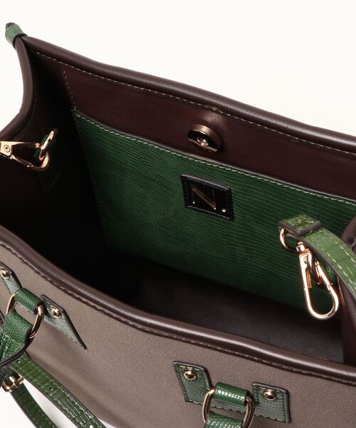 N.（N. Natural Beauty Basic）（エヌエヌナチュラルビューティーベーシック）の「◆バイカラースクエアトートバッグ（トートバッグ・レディース・グレー系その他/ブラウン系その他・ﾌﾘ-）」の17枚目の写真