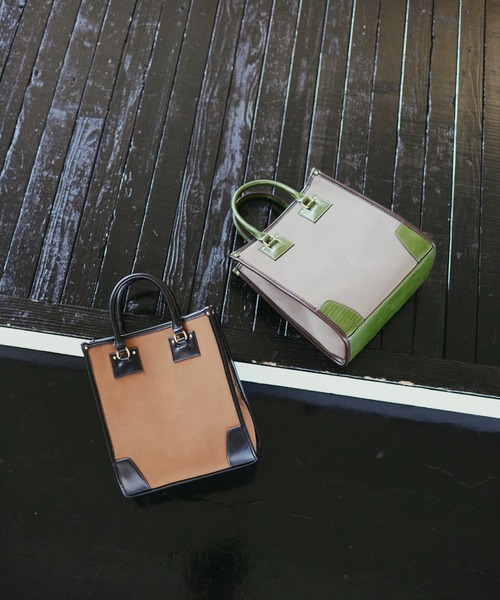 N.（N. Natural Beauty Basic）（エヌエヌナチュラルビューティーベーシック）の「◆バイカラースクエアトートバッグ（トートバッグ・レディース・グレー系その他/ブラウン系その他・ﾌﾘ-）」の19枚目の写真