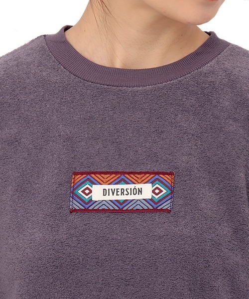 チチカカ（チチカカ）の「ブークレ裏起毛テープロゴプルオーバー（スウェット・レディース・パープル/ライム/ブラック・FREE）」の18枚目の写真