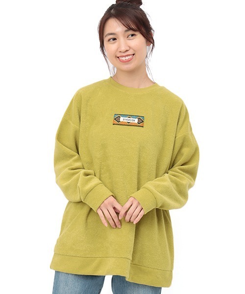 チチカカ（チチカカ）の「ブークレ裏起毛テープロゴプルオーバー（スウェット・レディース・パープル/ライム/ブラック・FREE）」の6枚目の写真