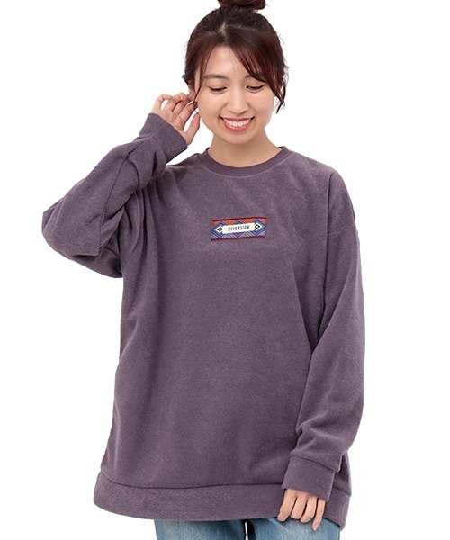 チチカカ（チチカカ）の「ブークレ裏起毛テープロゴプルオーバー（スウェット・レディース・パープル/ライム/ブラック・FREE）」の8枚目の写真